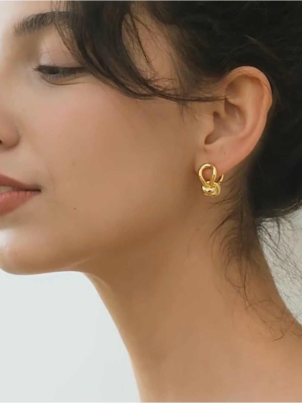 NEW Love Knot Drop Earrings 14k Gold Plate Bottega STYLE SB11